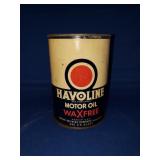 VINTAGE HAVOLINE MOTOR OIL EMPTY CAN