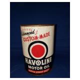 VINTAGE ADVANCED HAVOLINE MOTOR OIL EMPTY CAN VINTAGE ADVANCED HAVOLINE MOTOR OIL EMPTY CAN
