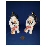 CHRISTMAS ORNAMENTS (10) SNOWMEN BUNNIES CHRISTMAS ORNAMENTS (10) SNOWMEN BUNNIES