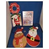 3 CHRISTMAS DOOR KNOB HANGERS AND DVD