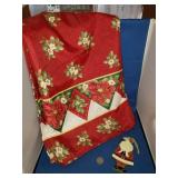 LARGE TABLECLOTH AND SANTA ORNAMENT