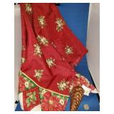 SMALL SQUARE CHRISTMAS TABLECLOTH AND ORNAMENT SMALL SQUARE CHRISTMAS TABLECLOTH AND ORNAMENT