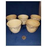 ANTIQUE PORCELAIN CUSTARD BOWLS (5) ANTIQUE PORCELAIN CUSTARD BOWLS (5)