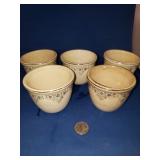 ANTIQUE PORCELAIN CUSTARD BOWLS (5)