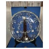 12" FOOTED CRYSTAL CHRISTMAS PLATTER