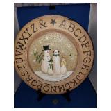 METAL CHRISTMAS SNOWMAN PLATE METAL CHRISTMAS SNOWMAN PLATE