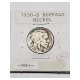 1930-S BUFFALO NICKEL VG+ 1930-S BUFFALO NICKEL VG+