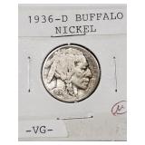 1936-D BUFFALO NICKEL VG 1936-D BUFFALO NICKEL VG