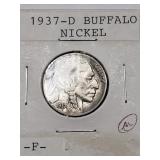 1937-D BUFFALO NICKEL F 1937-D BUFFALO NICKEL F