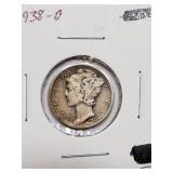 1938-O MERCURY DIME