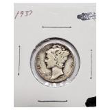 1937 MERCURY DIME