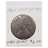 1862 GREAT BRITAIN LARGE PENNY 1862 GREAT BRITAIN LARGE PENNY