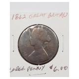 1862 GREAT BRITAIN LARGE PENNY