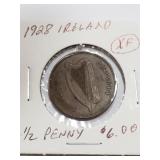 1928 IRELAND XF 1/2 PENNY 1928 IRELAND XF 1/2 PENNY