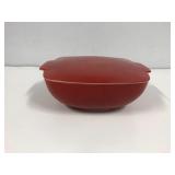 Retro red Pyrex bowl with lid