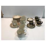 Set of 8 stoneware and set of 4