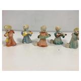 Musical porcelain angels. 2.5" tall.