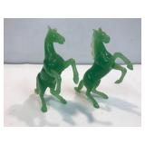 Jade horse figurines. 6" tall