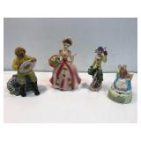 Porcelain figurines. 5 to 8" tall