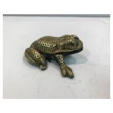 Brass cigarette snuffer. Frog