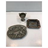 Antique metal ashtrays