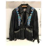 Beautiful beaded leather jacket. Size small