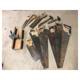 Hand saws. Hammers. Mitre box