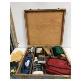 Wood case with miscellaneous