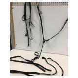 Leather bridle. Breast plate and matching reins