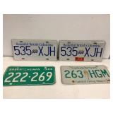 Licence plates.