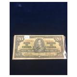 1937 Bank of Canada 20 Dollar Bill