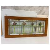 Lead Stained glass. Great shape. 45.5' x 21.5'