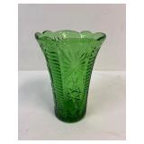 Anchor Hocking green glass vase