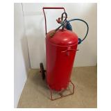 Air tank. On wheels. 12 x 16 x 34' high