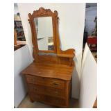 Antique Dresser with Mirror 36 x 17 x 74' High