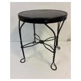 Twisted metal stool. 18' high. Plywood seat