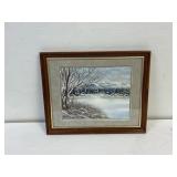 W Wilton. Winter Scene Painting. 15' x 13'