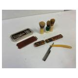King Kutter straight razor, brushes. Rolls Razor