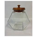 Glass candy display canister