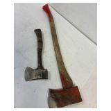 An ax and hatchet.