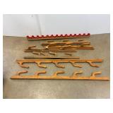 Wooden Gun racks and rests.