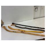 4 walking sticks.