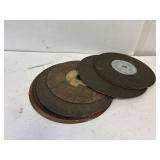 9 assorted used cut off blades. 14' and less