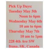 Pick Up Dates and Times