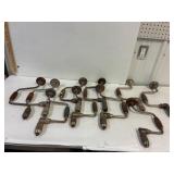 Brace hand drills. 10 assorted