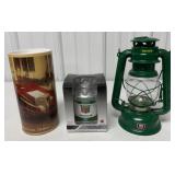 Oliver Oil lamp & coin bank; New Holland puzzle
