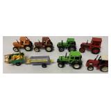 (8) 1/32 Britains, Siku and Ertl Tractors + Equip.