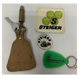Steiger key chains, pin and patch
