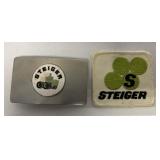Steiger patch and belt buckle