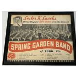 Framed Spring Garden Band York PA Poster